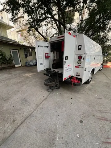 Magnet Plumbing service vehicle on-site for Grease Trap Cleaning in Blue Ridge